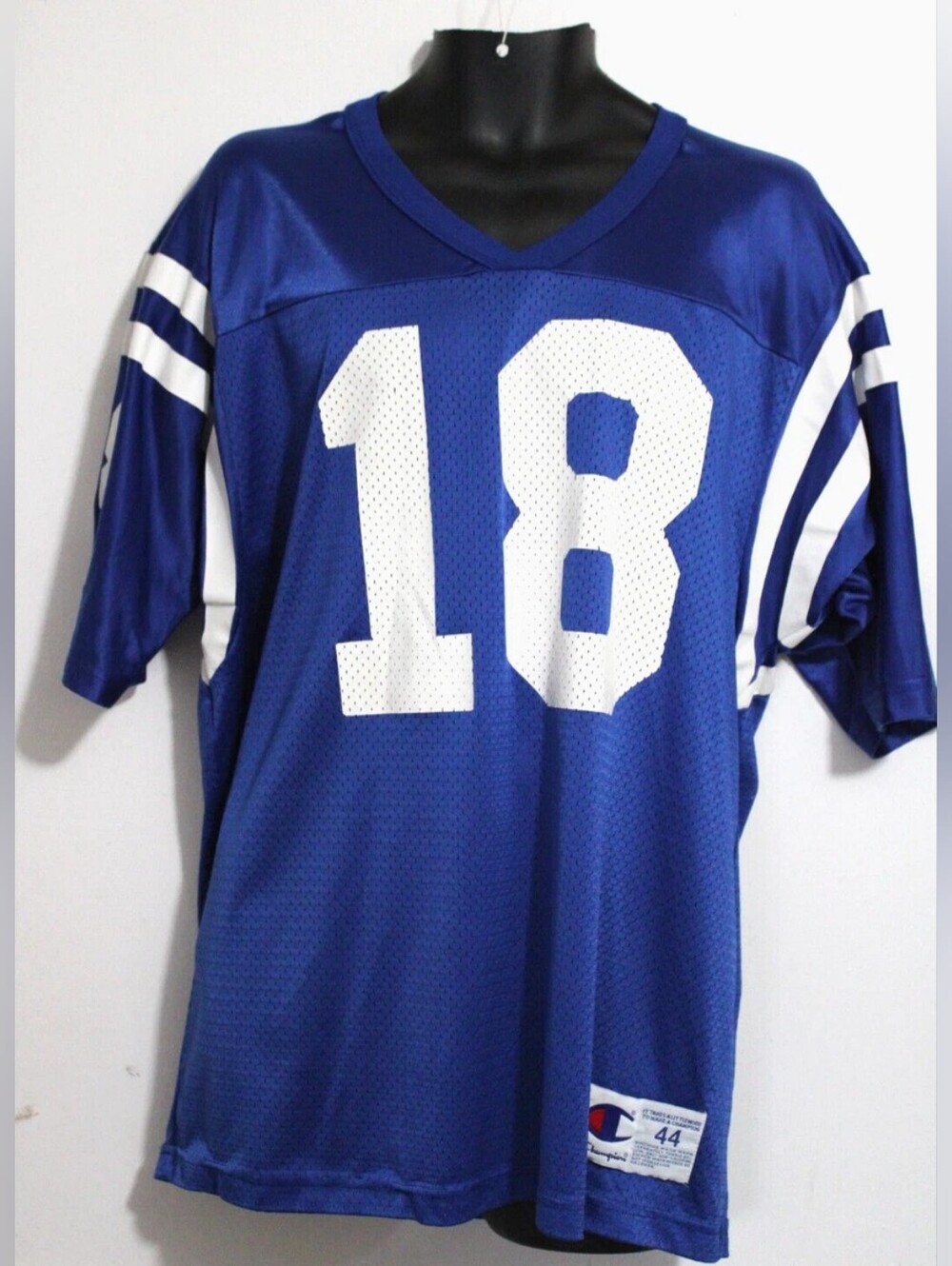 Peyton Manning Jersey Champion Mens Large (44) Blue Indianapolis Colts NFL VTG